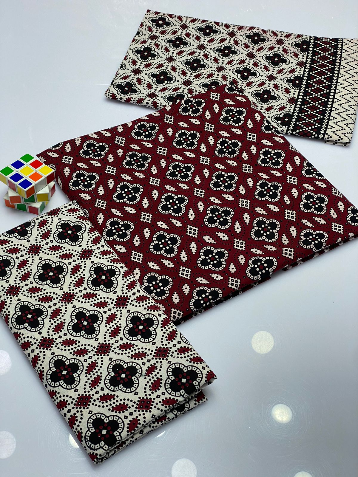 Handmade Ajrak Print 3Piece