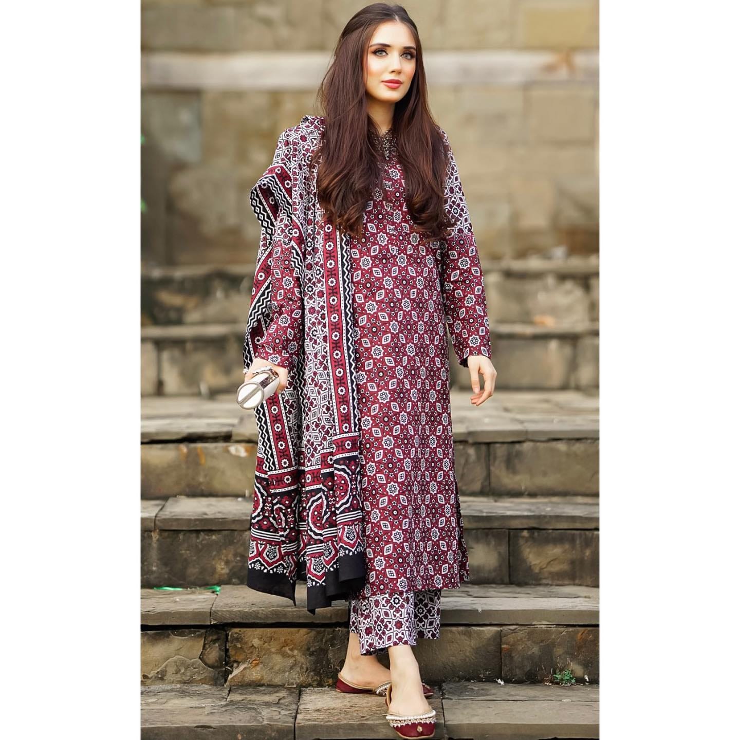 Handmade Ajrak Print 3Piece