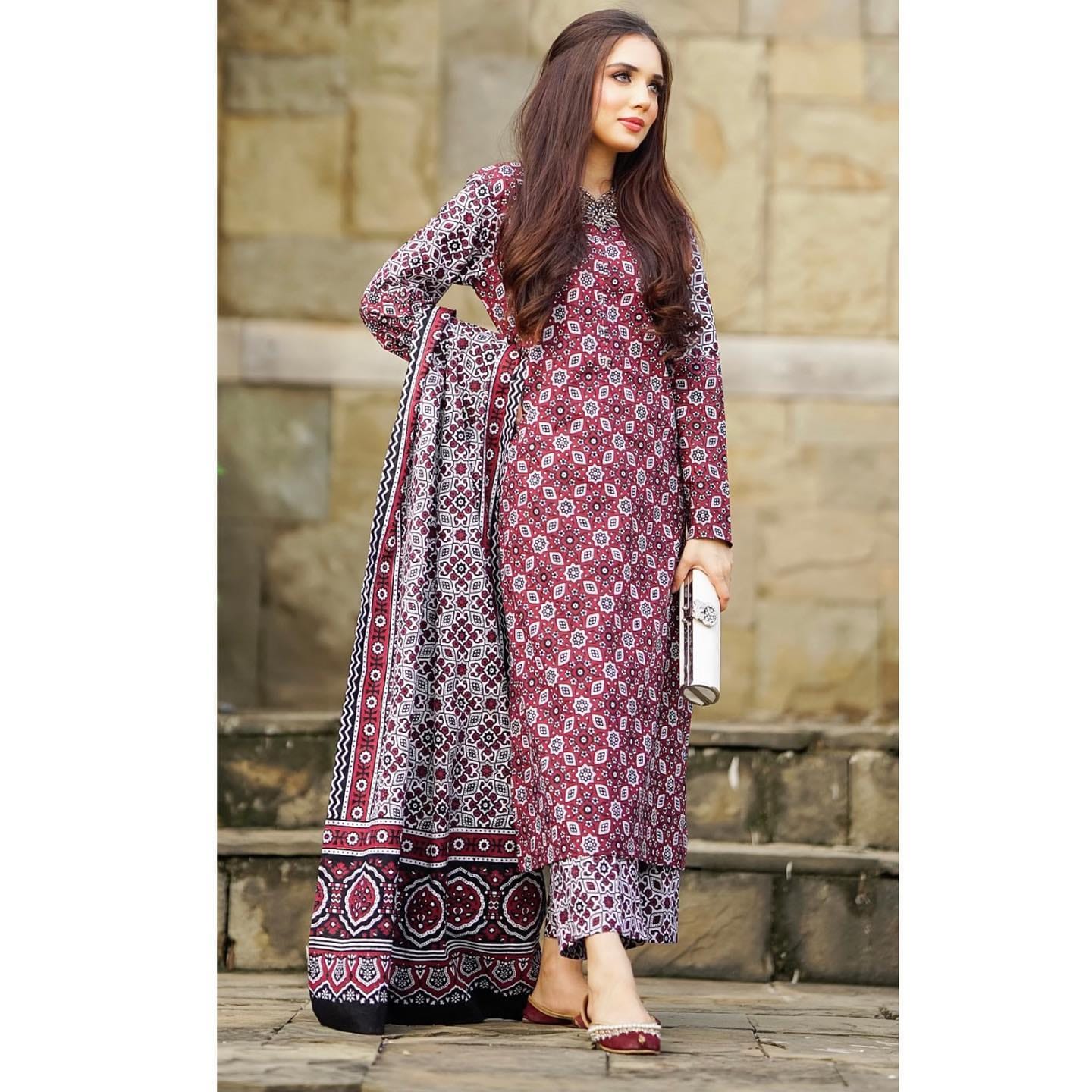 Handmade Ajrak Print 3Piece