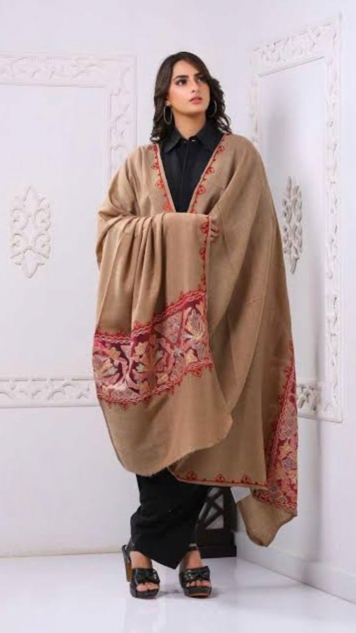 Pashmina Wool Embroidery Shawl 1Piece