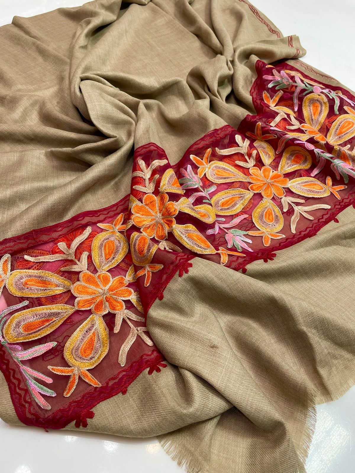 Pashmina Wool Embroidery Shawl 1Piece